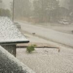 Hail is a form of solid precipitation. This hail Storm is in Colorado.